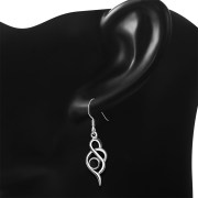 Black Onyx Silver Earrings - e377